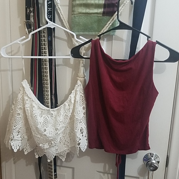 Set: Lace Tube Top & K&K Lace-up Crop Top - Picture 4 of 4